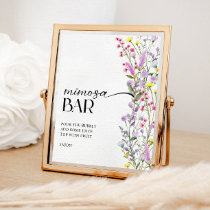 Boho WildblomBlommigt Möhippa Mimosa Pub Poster