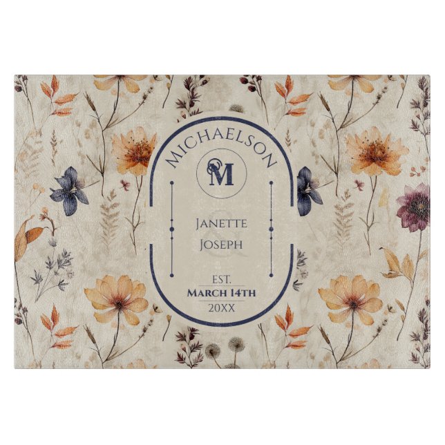 Boho WildblomBlommigt Personlig Bröllop Gift (Framsidan)