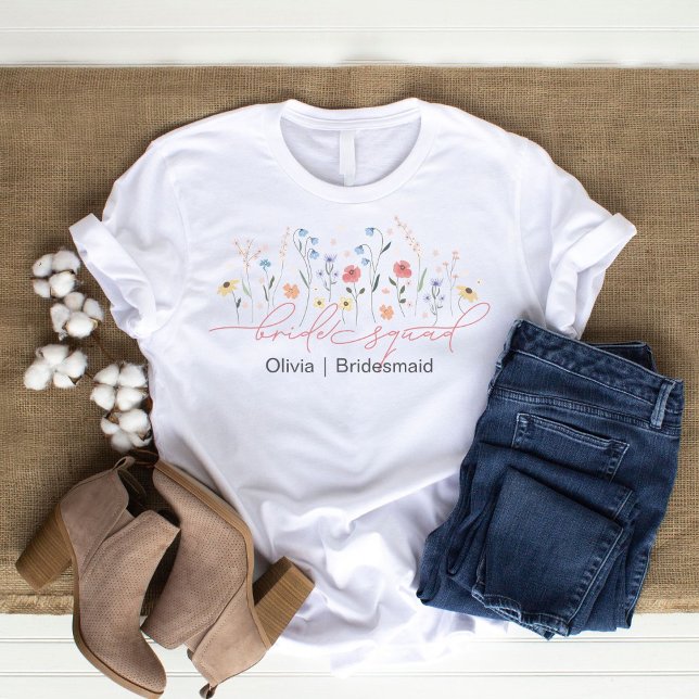 Boho Wildblombride Squad T Shirt (Skapare uppladdad)