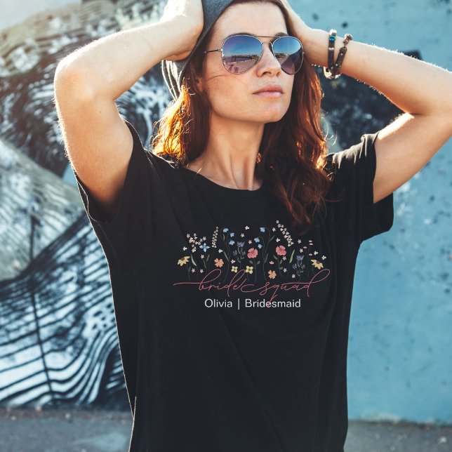 Boho Wildblombride Squad T Shirt (Skapare uppladdad)