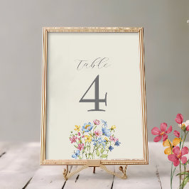 Boho WildblomBröllop Bordsnummer