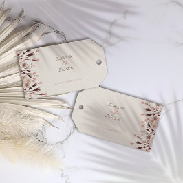 Boho Wildblombröllop gynnar märkre Presentetikett