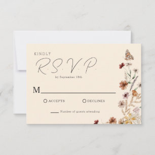 Boho WildblomBröllop OSA Kort