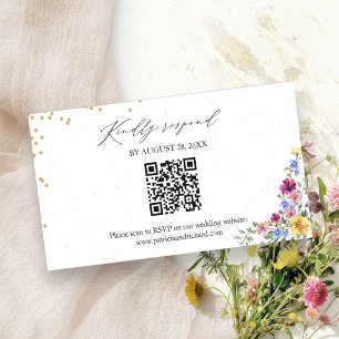 Boho WildblomBröllop QR Online OSA kort