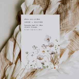 Boho WildblomBröllop spara datum Inbjudningar