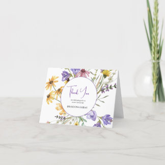 Boho WildblomBröllop Tack Kort