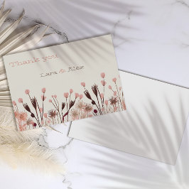 Boho WildblomBröllop Tack Kort