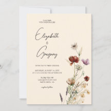 Boho Wildblombröllopsinbjudan