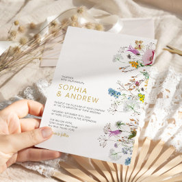 Boho Wildblombröllopsinbjudan Inbjudningar