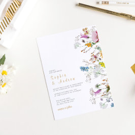 Boho Wildblombröllopsinbjudan Inbjudningar
