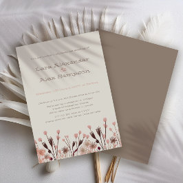 Boho Wildblombröllopsinbjudan Inbjudningar