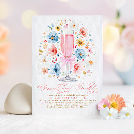 Boho WildblomBrunch och Bubly Möhippa Inbjudningar