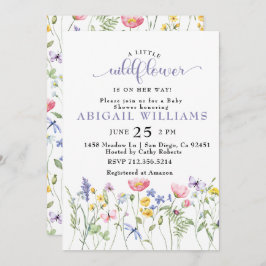 Boho Wildblombutterfly Baby Shower Inbjudningar