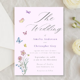 Boho WildblomButterfly Bröllop Inbjudningar