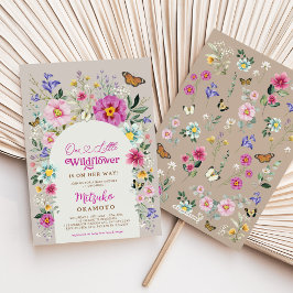 Boho WildblomButterfly Garden Girl Baby Shower Inbjudningar