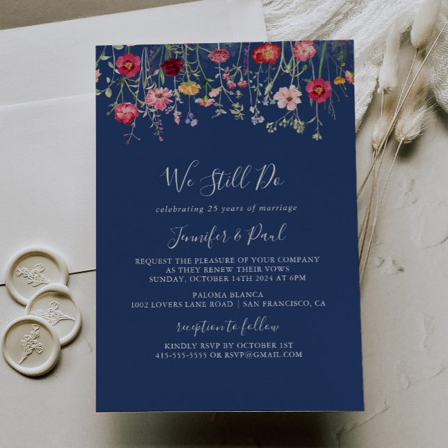 Boho Wildblome Vi gör fortfarande Vow Renewal Inbjudningar (Skapare uppladdad)