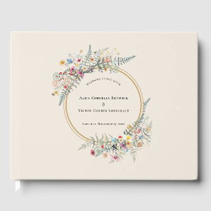 Boho WildblomFern Beige Bröllop Gästböcker