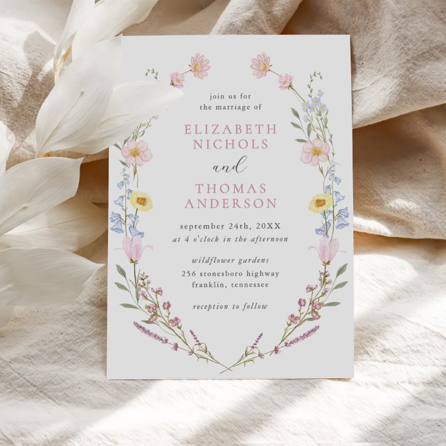 Boho WildblomGarden Wandesen Bröllop Inbjudningar (Skapare uppladdad)