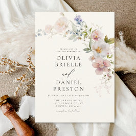 Boho WildblomGarden WedWedding Inbjudningar