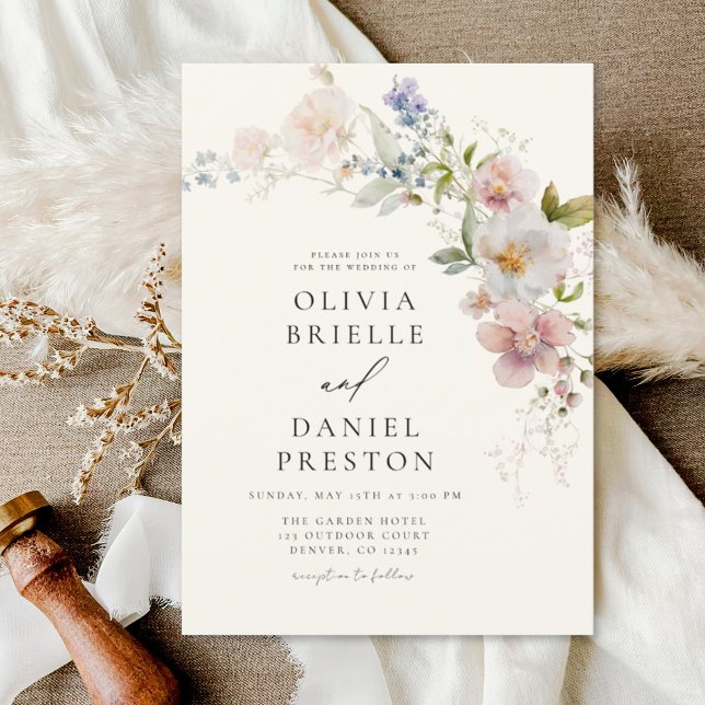 Boho WildblomGarden WedWedding Inbjudningar (Skapare uppladdad)