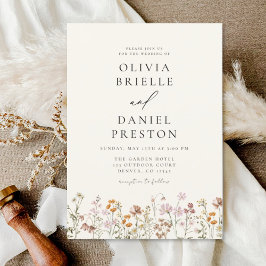 Boho WildblomGarden WedWedding Inbjudningar