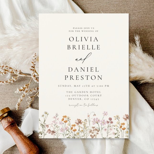 Boho WildblomGarden WedWedding Inbjudningar (Skapare uppladdad)