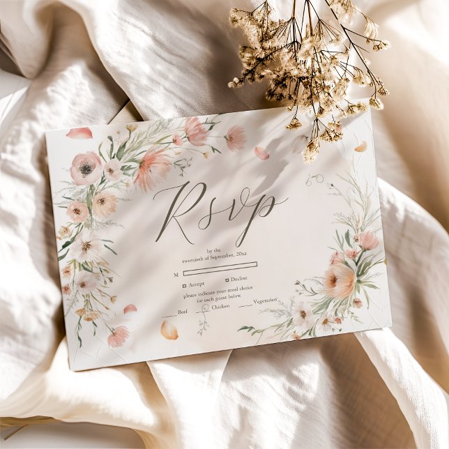 Boho WildblomGarden WedWedding OSA Kort (Skapare uppladdad)