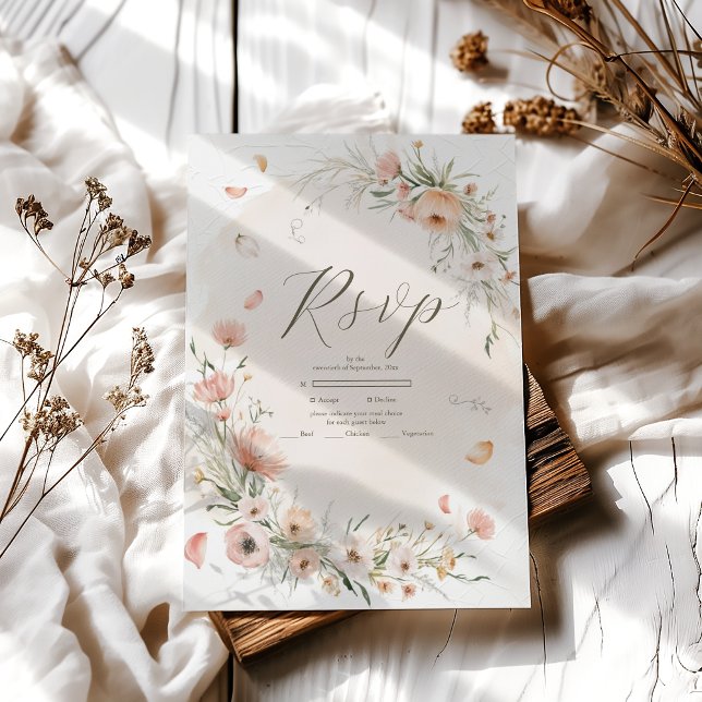 Boho WildblomGarden WedWedding OSA Kort (Skapare uppladdad)