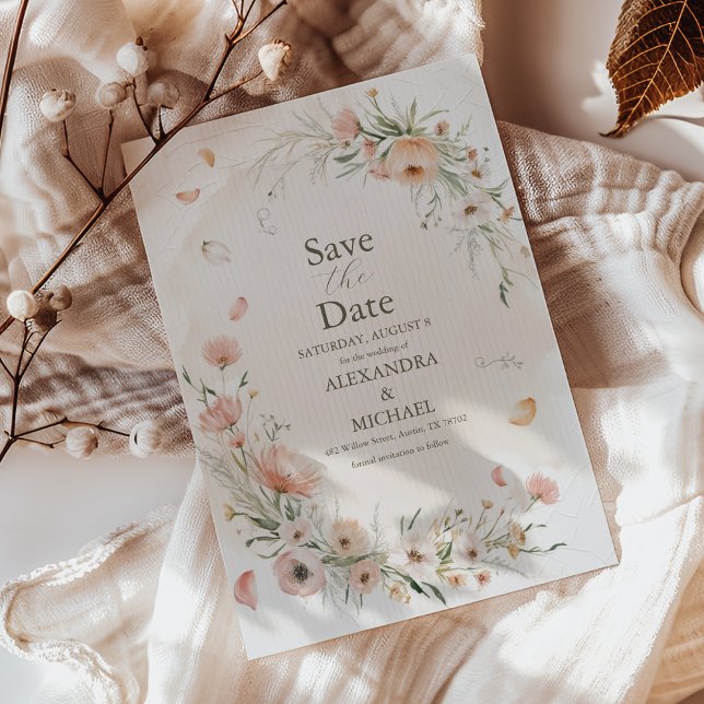 Boho WildblomGarden WedWedding Spara Datumet (Skapare uppladdad)