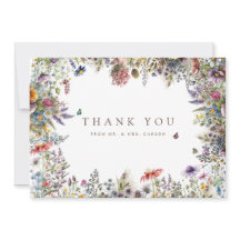 Boho WildblomGarden White - tackkort