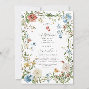 Boho WildblomGirl Baby in Bloom Baby Shower Inbjudningar