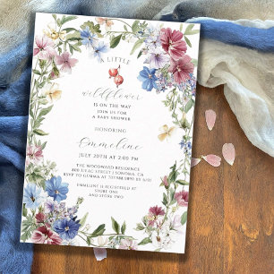 Boho WildblomGirl Baby in Bloom Baby Shower Inbjudningar