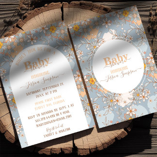Boho WildblomGirl Baby Shower-inbjudan Inbjudningar