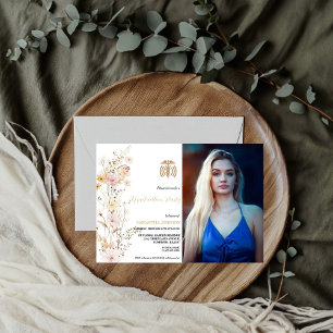 Boho WildblomGrass Nurse Girl Studentfest Inbjudningar