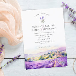 Boho WildblomLavender Lila Violet Blommigt Inbjudningar