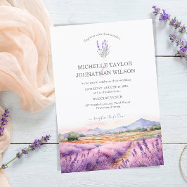 Boho WildblomLavender Lila Violet Blommigt Inbjudningar