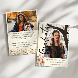 Boho Wildblomma 2 Foton Studenten Meddelande