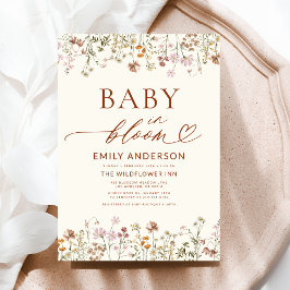 Boho Wildblomma Baby i Bloom Baby Shower Inbjudningar