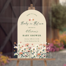 Boho Wildblomma Baby i Bloom Shower