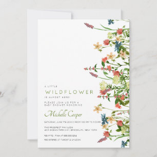 Boho Wildblomma Baby Shower-inbjudan Inbjudningar