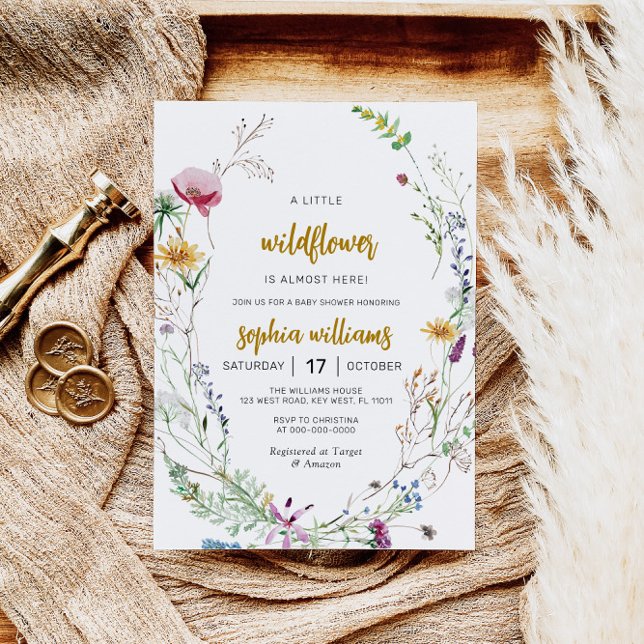 Boho Wildblomma Baby Shower-inbjudan Inbjudningar (Skapare uppladdad)