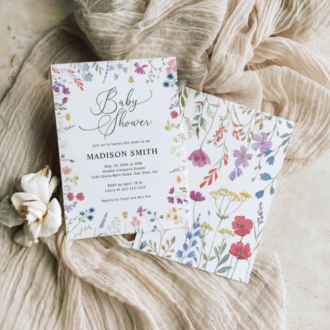 Boho Wildblomma Baby Shower-inbjudan Inbjudningar (Skapare uppladdad)