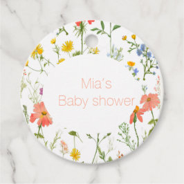 boho wildblomma babydusch gåvor etiketter