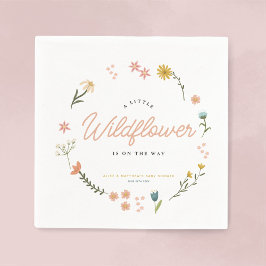 Boho Wildblomma Blommigt Girls Cute Baby Shower Pappersservett