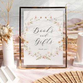 Boho Wildblomma Bokar och Gift Baby Shower Poster