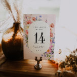 Boho Wildblomma | Bordsnummer-kort Bordsnummer<br><div class="desc">Med vackra mjuka blommor i en matris av färg. Så romantiskt och underbart! Rosa och lätta neutralter är tillsammans en ny början för det moderna stollig. Iris mauve är en så himmelsk nyck som ger en perfekt för en chic vår eller sommarhändelse - ​ och den spelar så trevligt med...</div>
