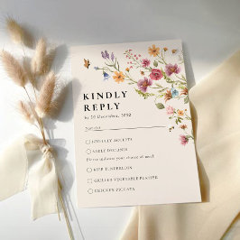 Boho Wildblomma-Bröllop OSA kort