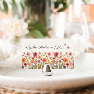 Boho Wildblomma Bröllop-platskort Placeringskort