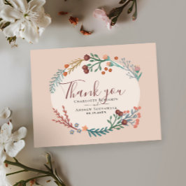 Boho Wildblomma Bröllop Tack Vykort