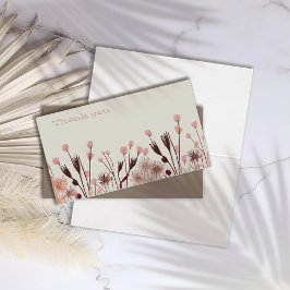 Boho Wildblomma Bröllop - tackkort Kort